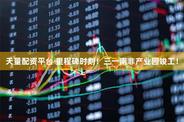 天量配资平台 里程碑时刻！三一南非产业园竣工！