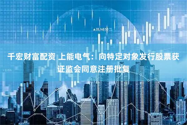 千宏财富配资 上能电气：向特定对象发行股票获证监会同意注册批复