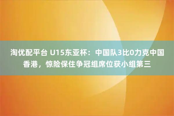淘优配平台 U15东亚杯：中国队3比0力克中国香港，惊险保住争冠组席位获小组第三
